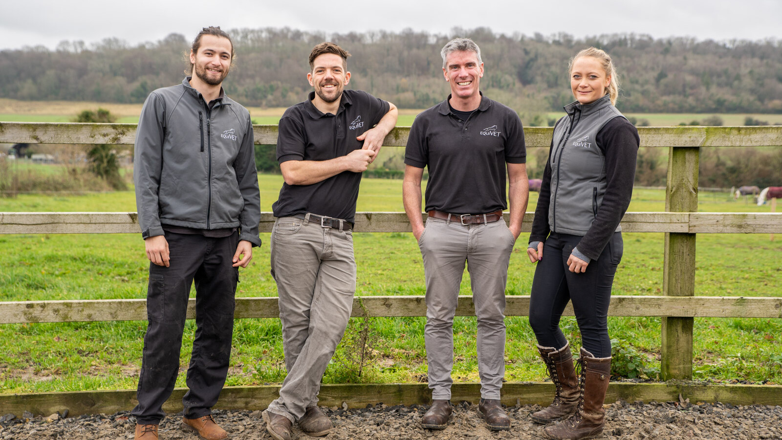 Group photography of small team in natural light